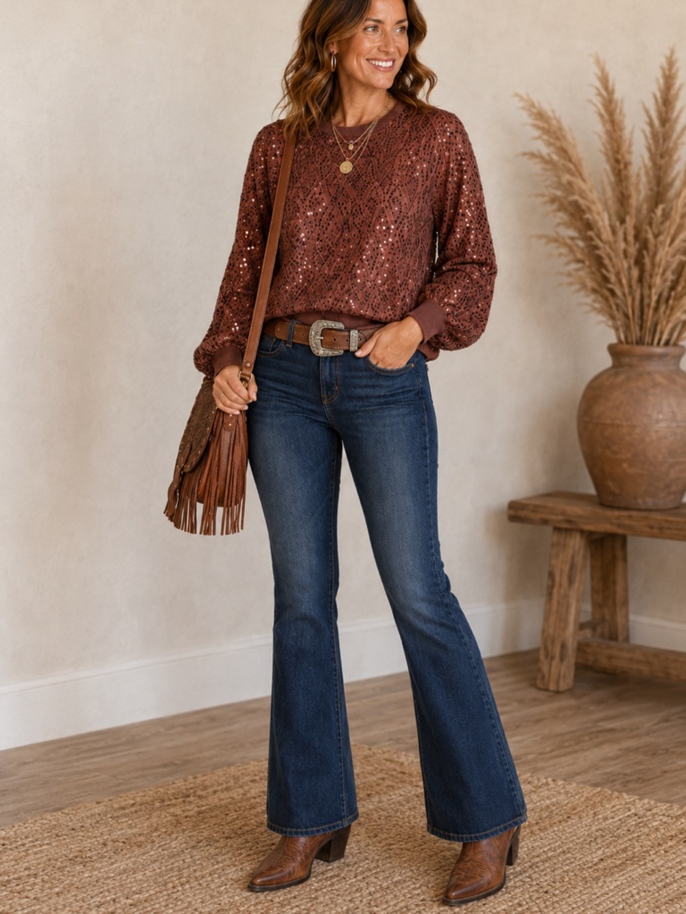 NWT - Badgley Mischa Sequin Top = SZ S
